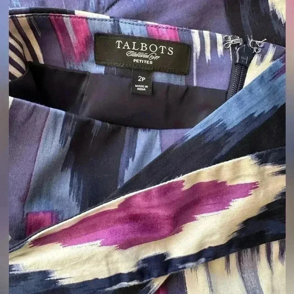 Talbots Women’s Petite Abstract Print Pencil Stretch Cotton Blend Skirt Size 2P - Picture 6 of 9